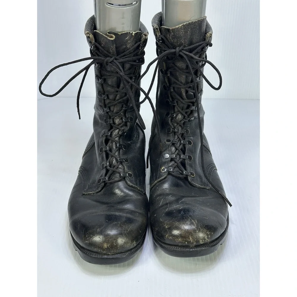 Vintage RO Search Military Boots Mens 11.5 M Black Leather Jump Combat USA 5-85